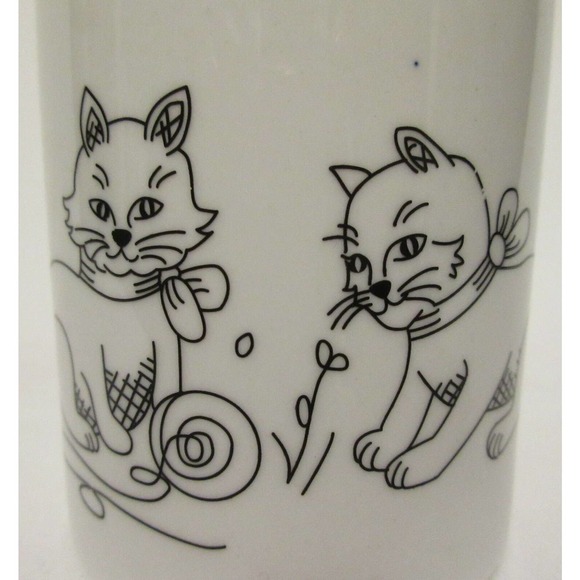 Unique Cats Playing Outline Artistic Coffee Cup Mug White Kittens Cat Play Pet - Picture 8 of 9